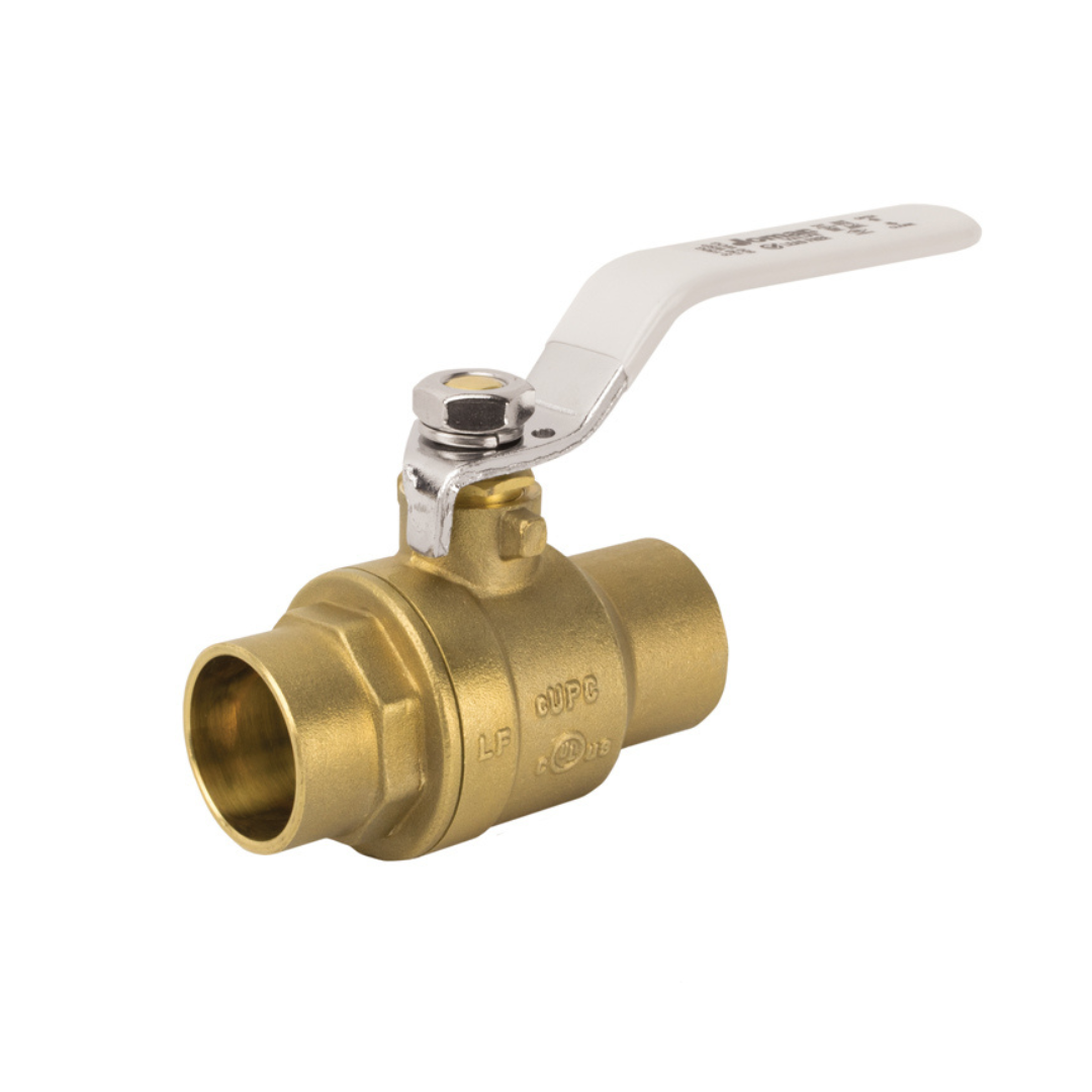 Jomar 150-114G 3/4 Inch Lead Free Brass Ball, Valve 2 Piece, Full Port, Solder Connection, 600 WOG - Carton of 8