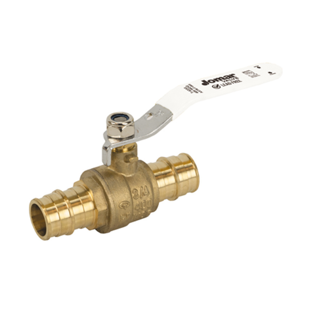 Jomar 104-528PG 2 Inch Lead Free Brass Ball Valve, 2 Piece, Standard Port, Expansion Pex Connection, Stainless Ball & Stem, 400 WOG