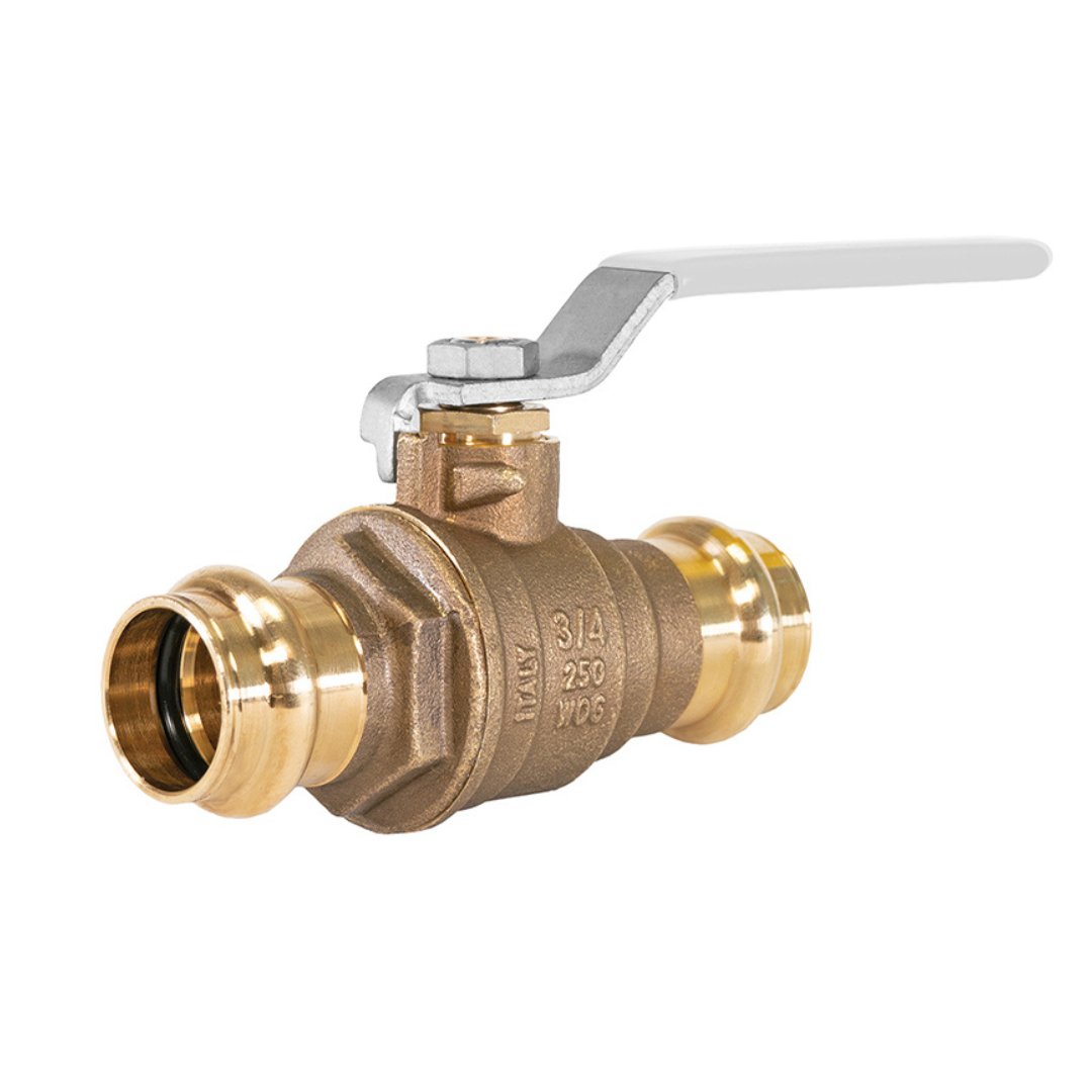 Jomar 100-206SSG 1-1/4 Inch Lead Free Brass Ball Valve, 2 Piece, Full Port, Press Connection, SS Ball & Stem, 250 WOG