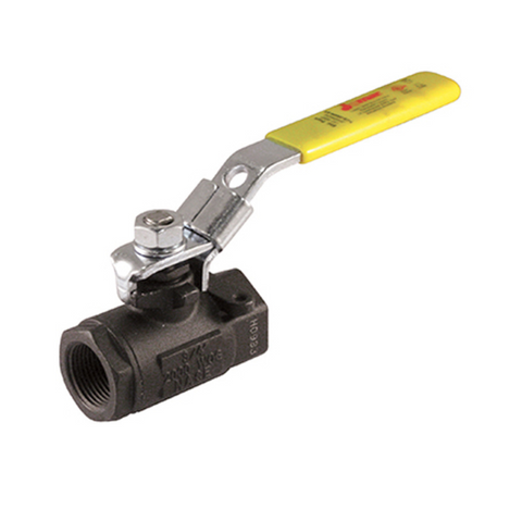 Jomar 100-956 1-1/4 Inch Carbon Steel Ball Valve 2 Piece, Standard Port, Threaded Connection, 2000 WOG, Stainless Steel Ball and Stem