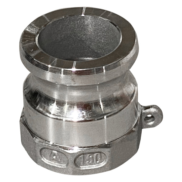 Sigma E150 1.5" Aluminum Camlock Hose Barb Adapter - Female To Male, Clamp Included