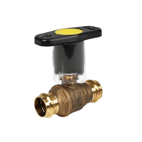 Jomar 100-206SSGIH 1-1/4 Inch Lead Free Brass Ball Valve, 2 Piece, Full Port, Press Connection, SS Ball & Stem, Insulated Handle, 250 WOG