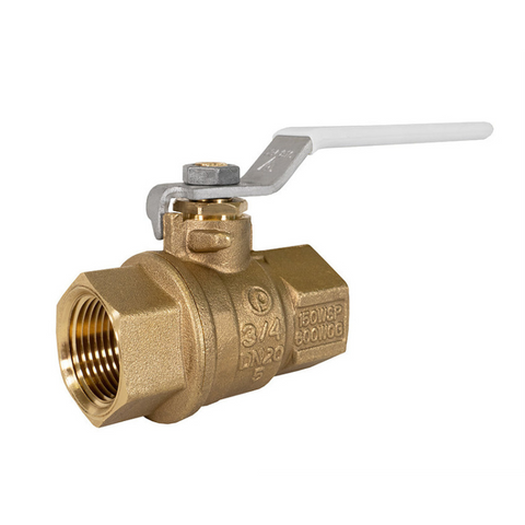 Jomar 100-407G 1-1/2 Inch Lead Free Brass Ball Valve, 2 Piece, Full Port, Threaded Connection, 600 WOG