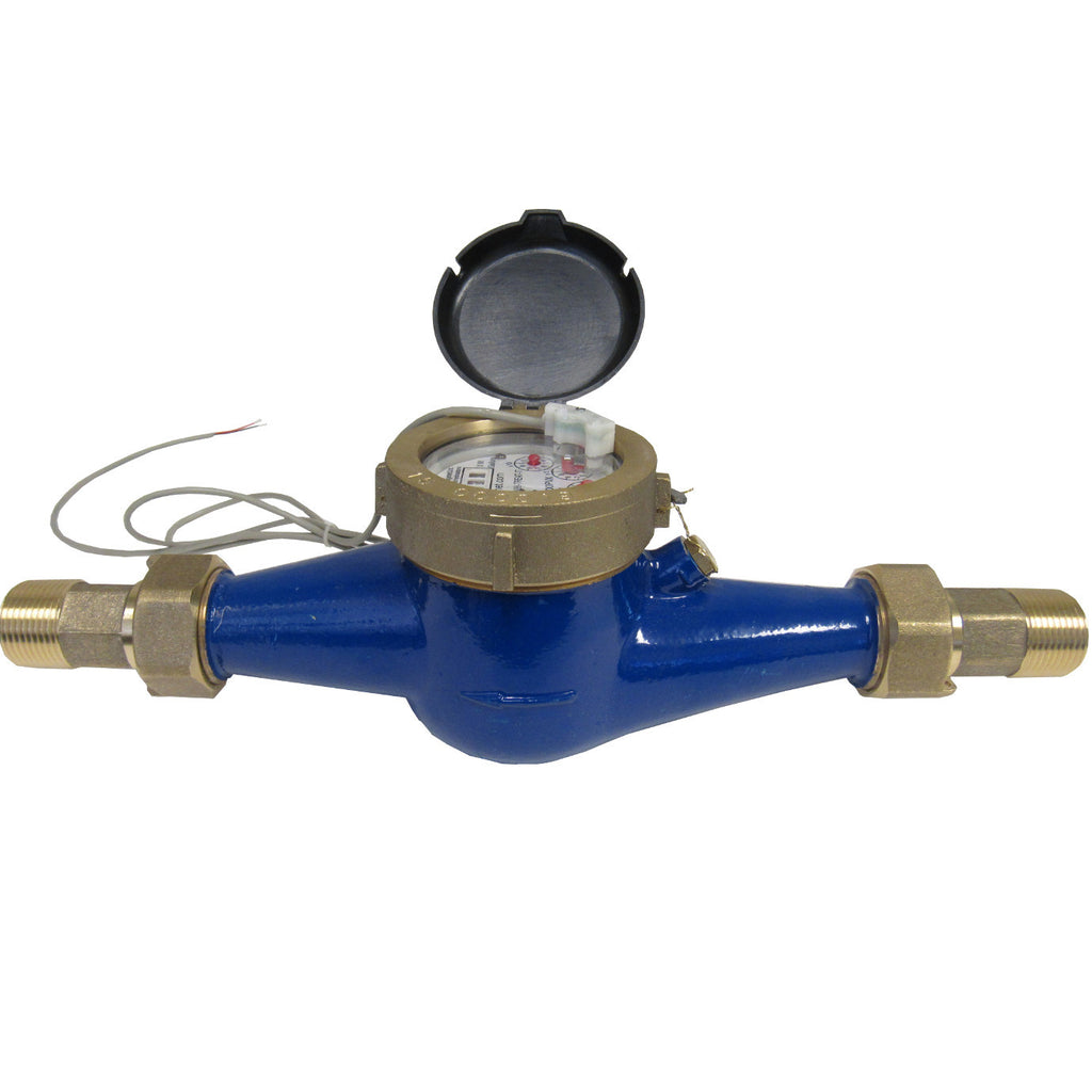 PRM 1 Inch Multi-Jet Brass Totalizing Water Meter with Pulse Output