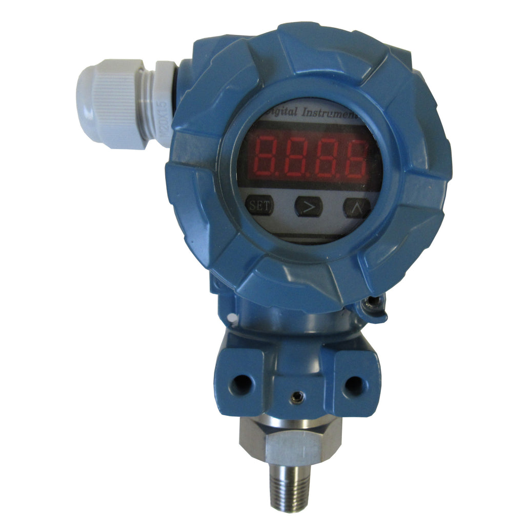 PRM XP Pressure Transmitter with LCD Display, 0-145 PSI, 1/4 Inch MNPT, 316 SS, 4~20mA, 24 VDC
