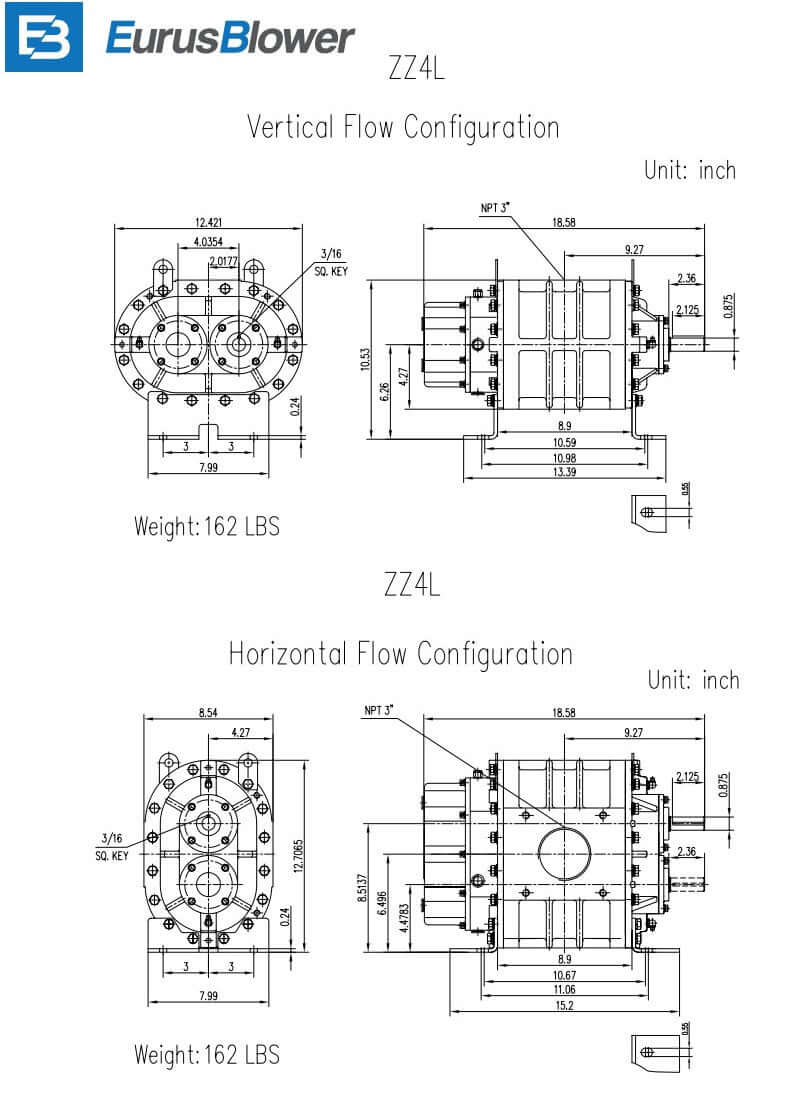 Eurus ZZ4L Positive Displacement Blower