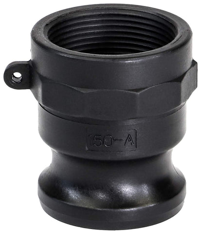 A150 Polypropylene Cam & Groove Fitting, 1-1/2 Inch Male Camlock Adapter X Female NPT Thread