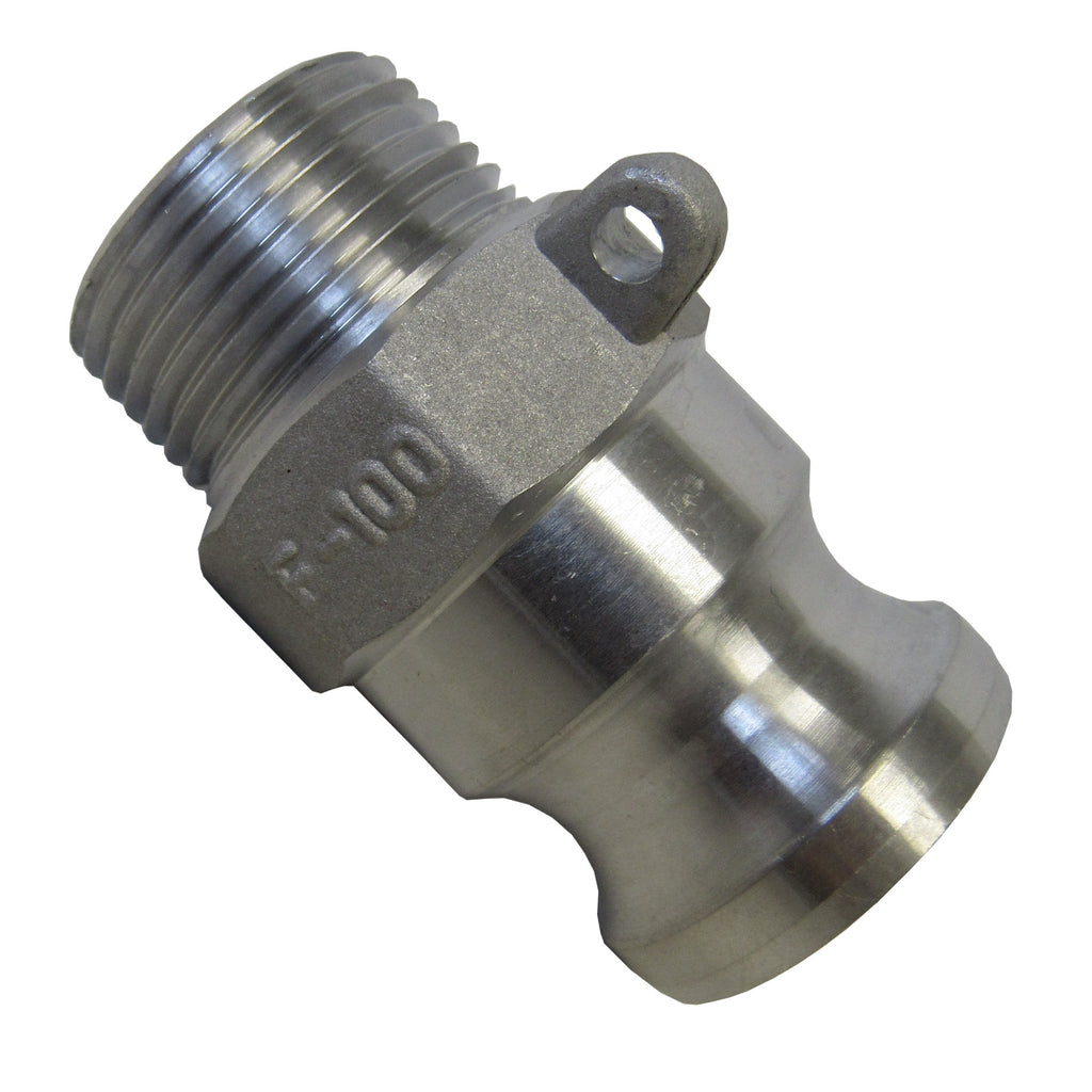 Stainless Steel Cam & Groove F100 Fitting, 1 Inch Male Camlock X Male NPT Thread