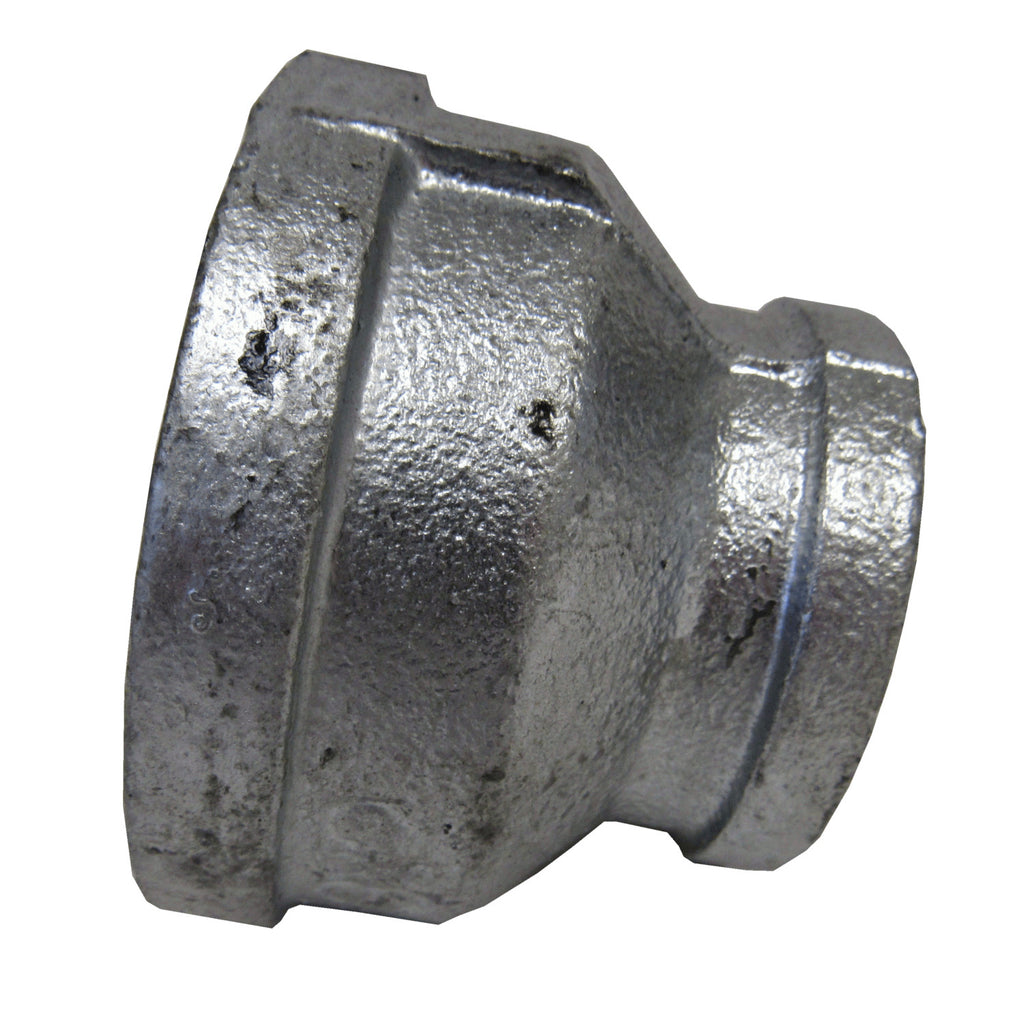 Galvanized Bell Reducing Coupling, 2 Inch X 1 Inch NPT Thread