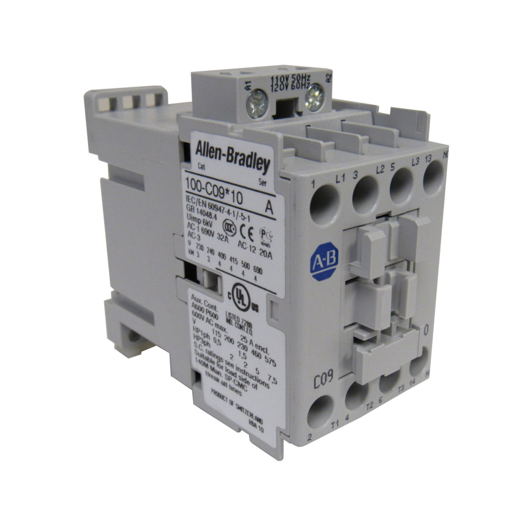 100-C09D10 Allen-Bradley IEC Standard Contactor, 9 Amp, 120VAC Coil