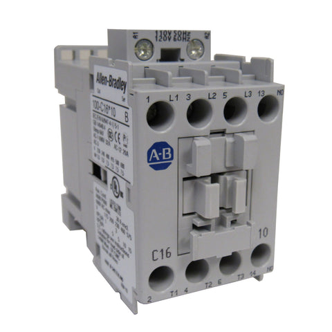 Allen-Bradley 100-C16D10 IEC Standard Contactor, 16 Amp, 120VAC Coil