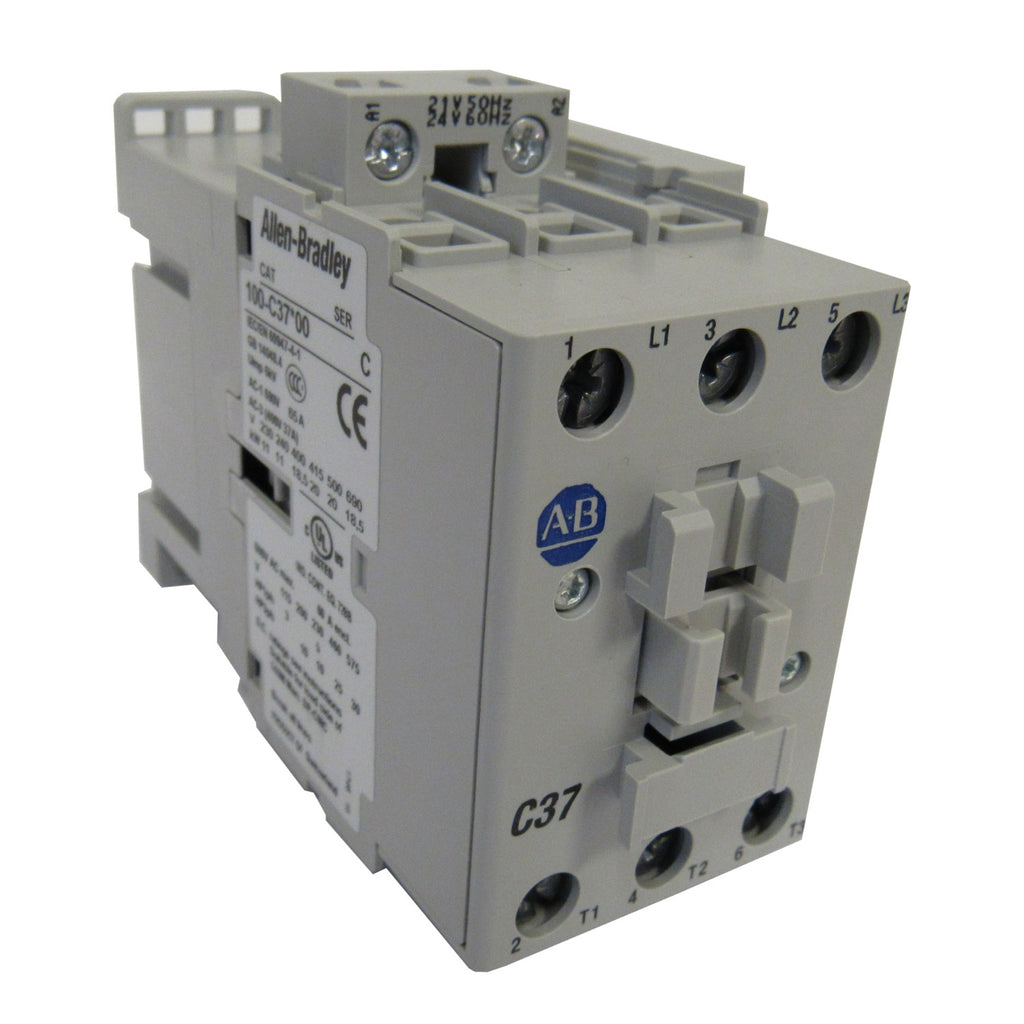 Allen-Bradley100-C37J10 IEC Standard Contactor, 37 Amp, 24V Coil