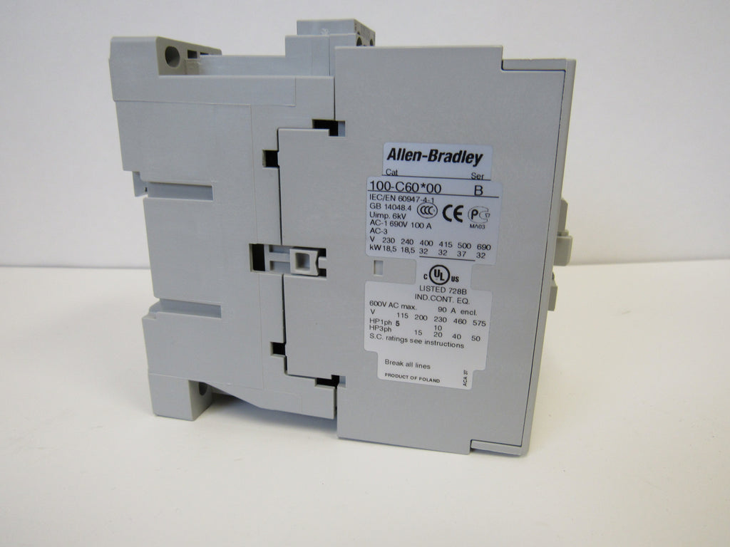 Allen-Bradley 100-C60D10 IEC Standard Contactor, 60 Amp, 120VAC Coil