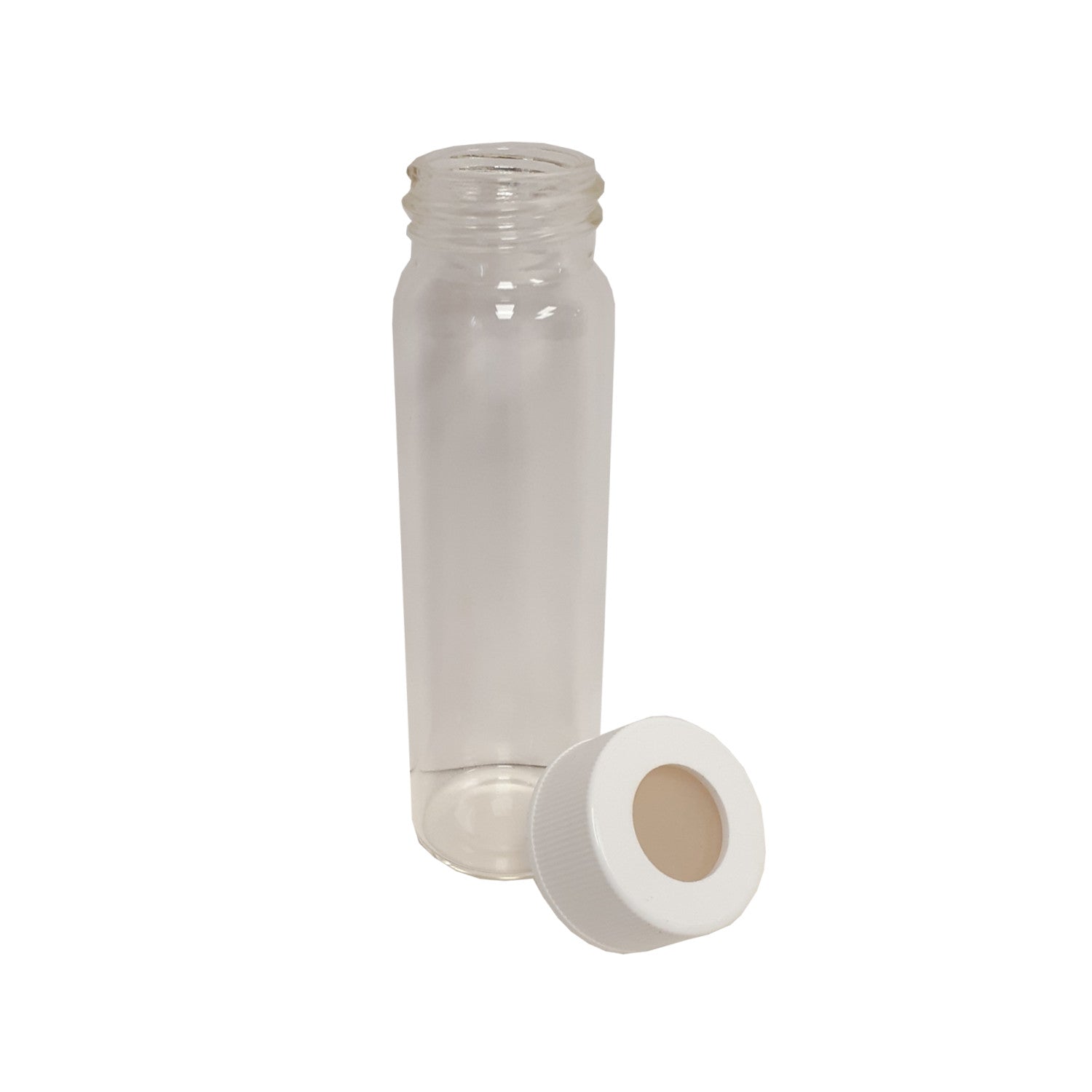 40mL Clear VOA Vial Assembled w/Open Top Bonded T/S Septa {Heavy} Cap, Certified (72/cs) Greenwood Products 03-40BTS723