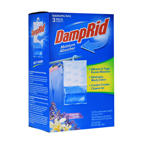 DampRid Lavender Vanilla Hanging Moisture Absorber, 3 Pack