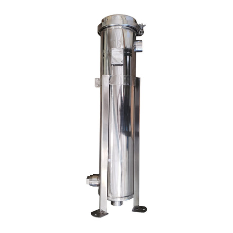 PRM #2 304 Stainless Steel Bag Filter Housing, 2 Inch NPT Inlet, Dual Side or Bottom 2 Inch NPT Outlet, 100 psi