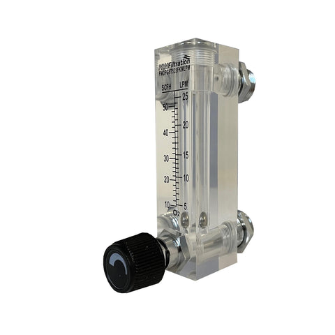 PRM FMDFG6T525FKMLPM 5-25 LPM Oxygen Rotameter Flow Meter with Integrated Flow Valve