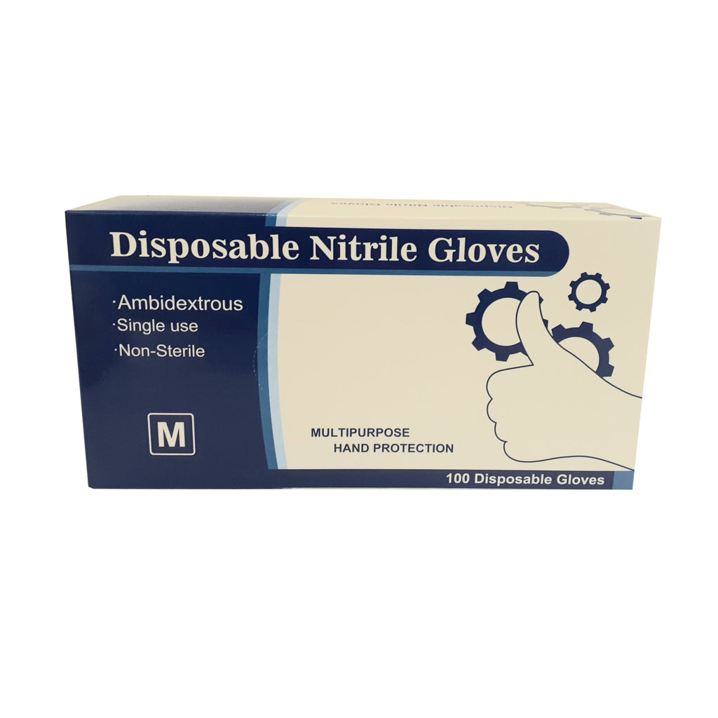 Powder-Free Nitrile Medium Gloves, Box of 100