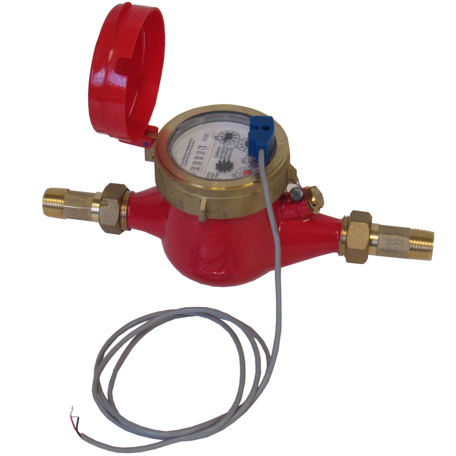 PRM 3/4 Inch Multi-Jet Brass Totalizing Hot Water Meter with Pulse Output