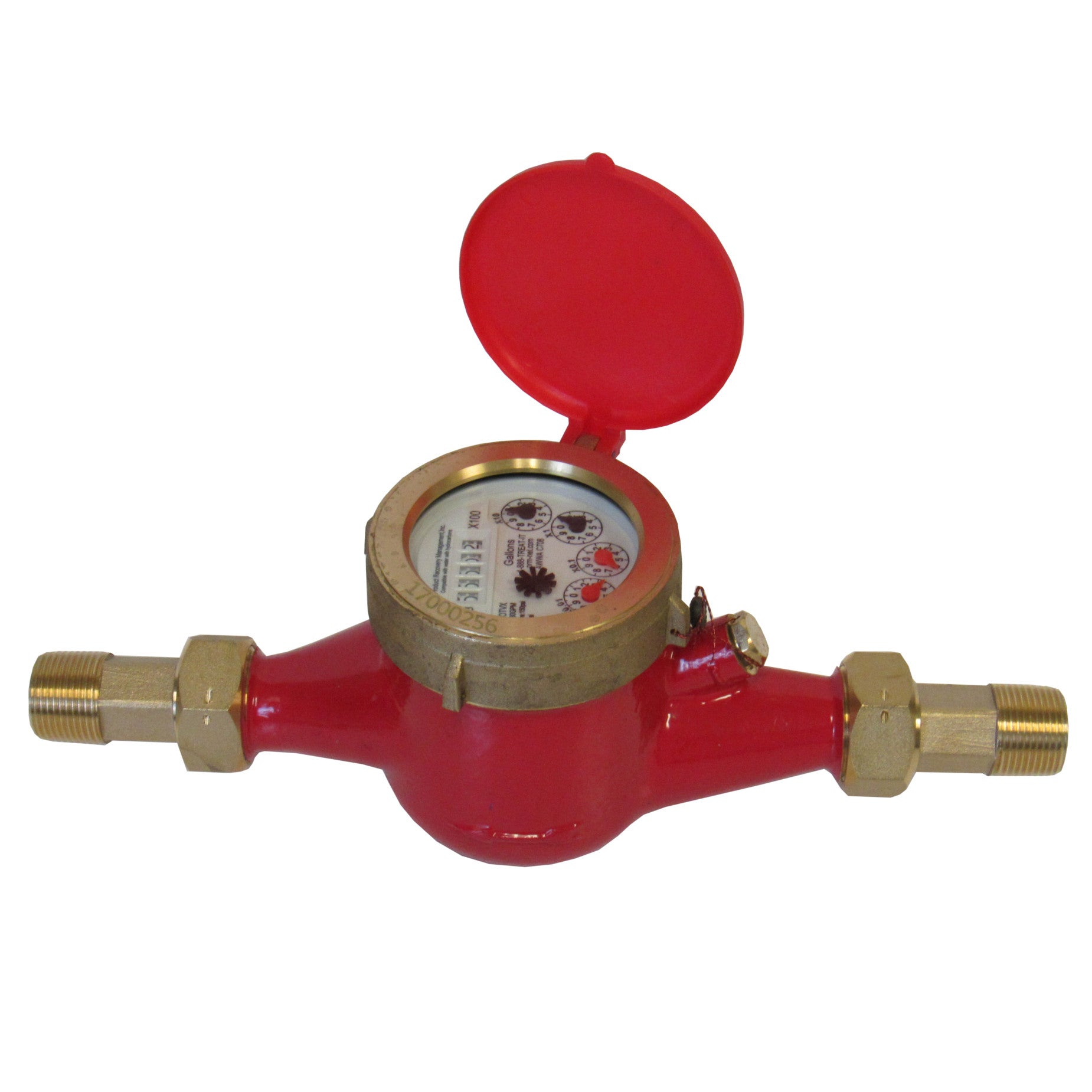 PRM 1/2 Inch Multi-Jet Brass Totalizing Hot Water Meter