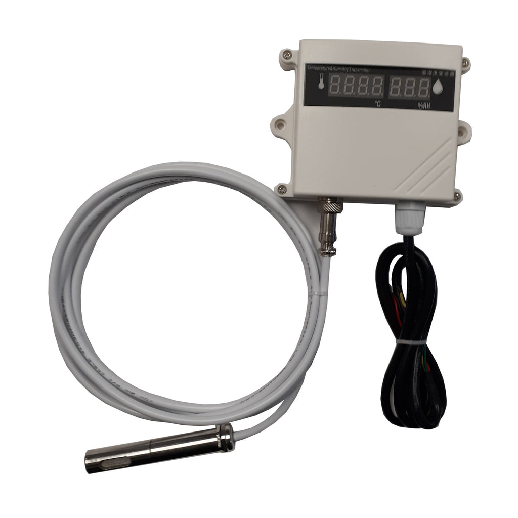 Temperature and Relative Humidity Transmitter with Probe and Controller