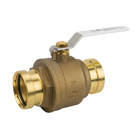 Jomar 100-209XLCSSG 2-1/2 Inch Lead Free Brass Ball Valve, 2 Piece, Full Port, Press XLC Connection, SS Ball & Stem, 200 WOG