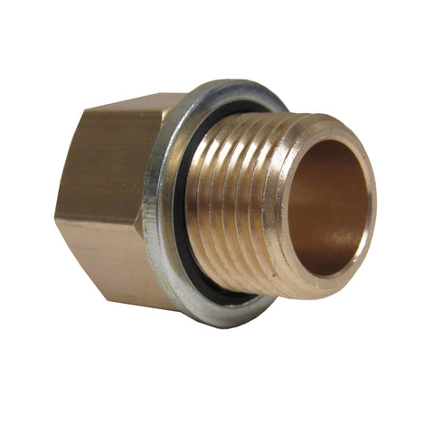 1/4 FNPT X 1/4 BSPP Male Brass Adapter w/ Sealing Washer
