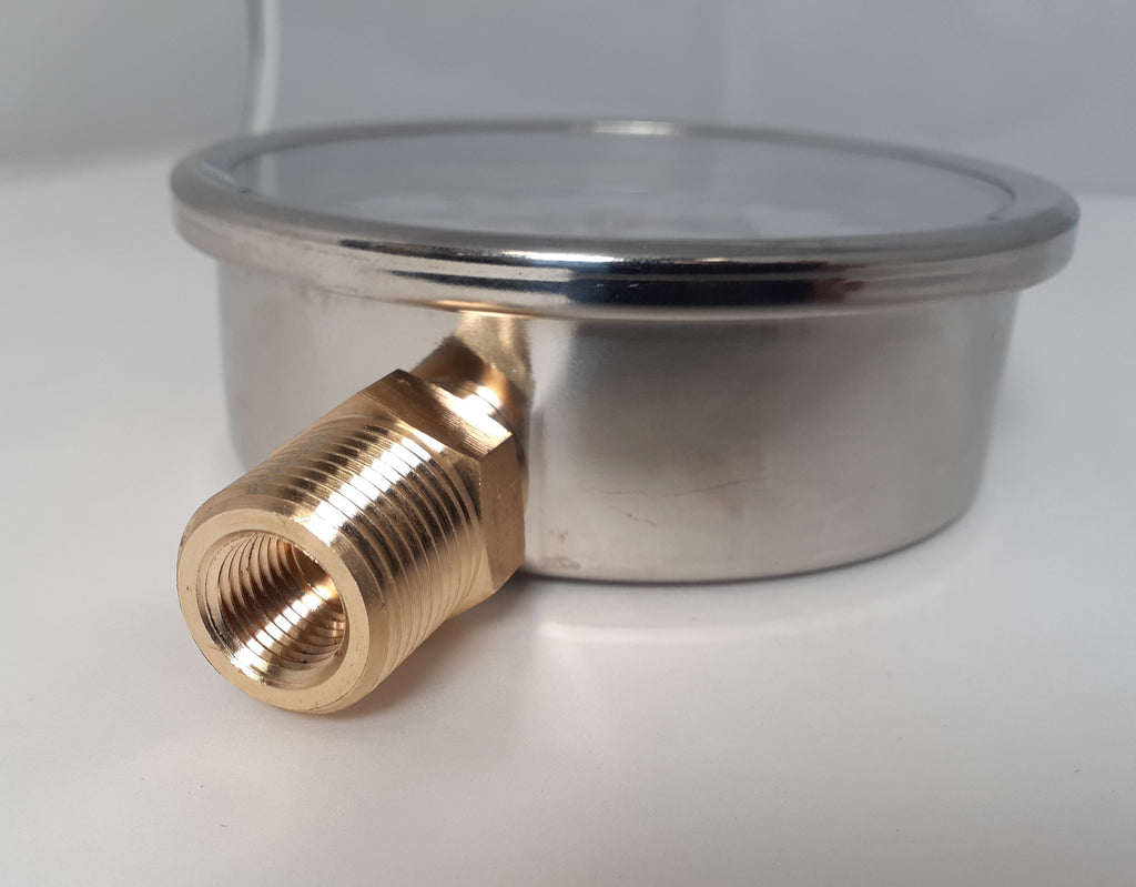 4 Inch Compound Gauge, -15 to 200 psi, -30 to 450 ft.HD, 304 Stainless Steel with Brass Internals