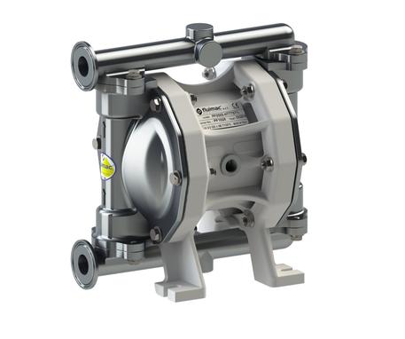 Fluimac Phoenix PF50 AODD Pump - Food Grade - 316 SS Body - 1" Clamp - 19 GPM - PTFE Seals