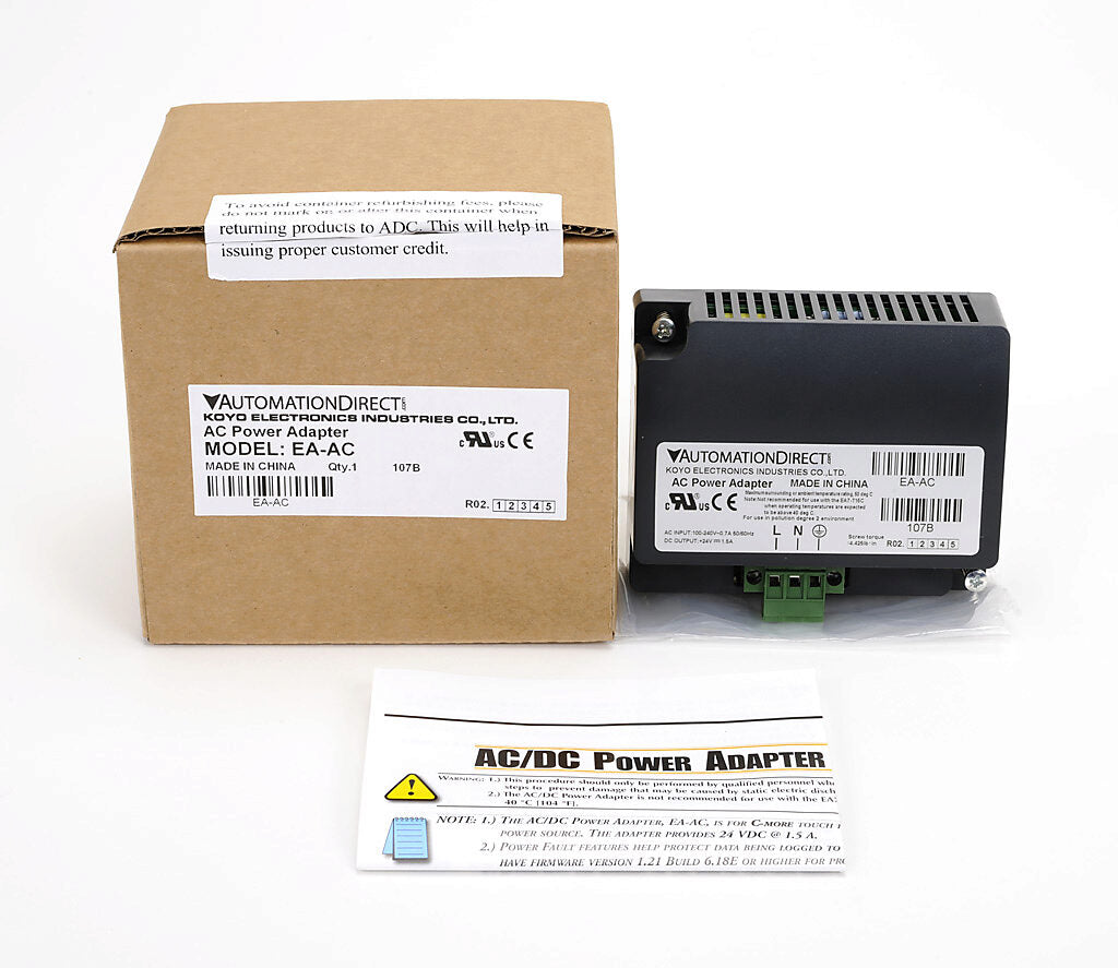 Automation Direct C-more AC/DC power adapter, 24 VDC, 1.5A