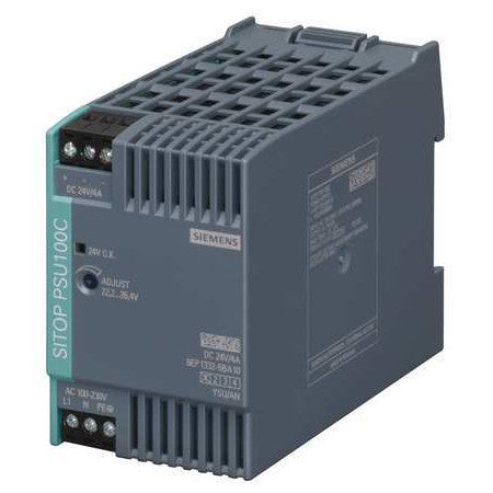 Siemens 6EP13325BA20 Electrical Power Supply, 3.7 Amp, SITOP PSU100C, 24VDC