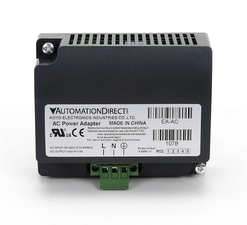 Automation Direct C-more AC/DC power adapter, 24 VDC, 1.5A