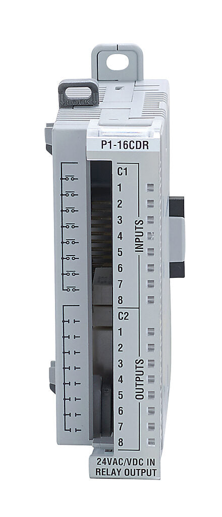 Productivity1000 Discrete Combo Module, Input: 8-point, 24 VAC/VDC, sinking/sourcing, Output: 8-point, 6-24 VDC/6-120 VAC