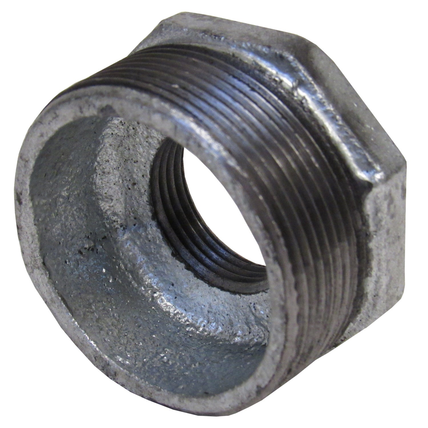 Galvanized Reducing Bushing, 1-1/2 Inch x 1 Inch NPT Thread