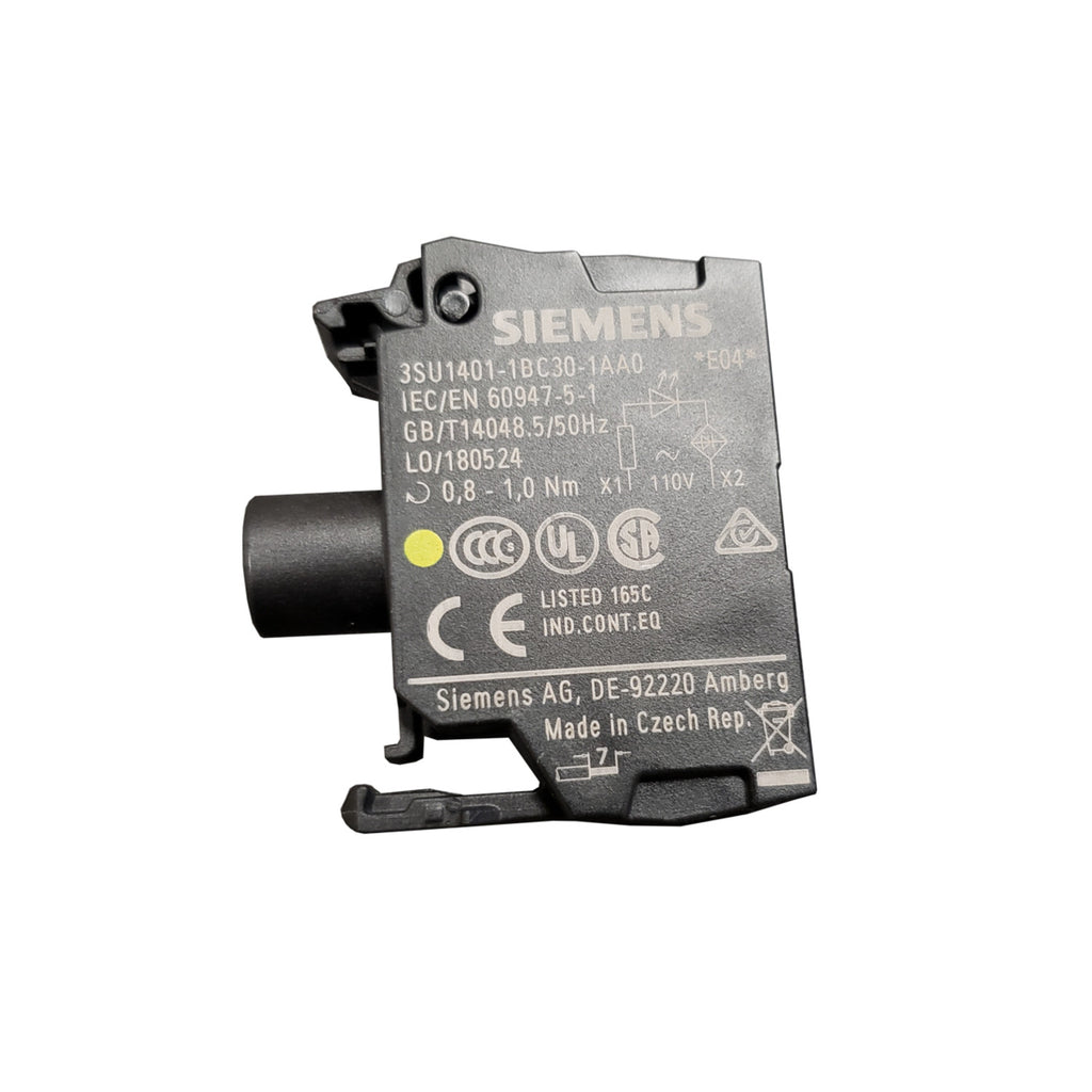 Siemens 3SU1401-1BC30-1AA0 LED Module, Plastic, IP40 Protection Rating, Yellow