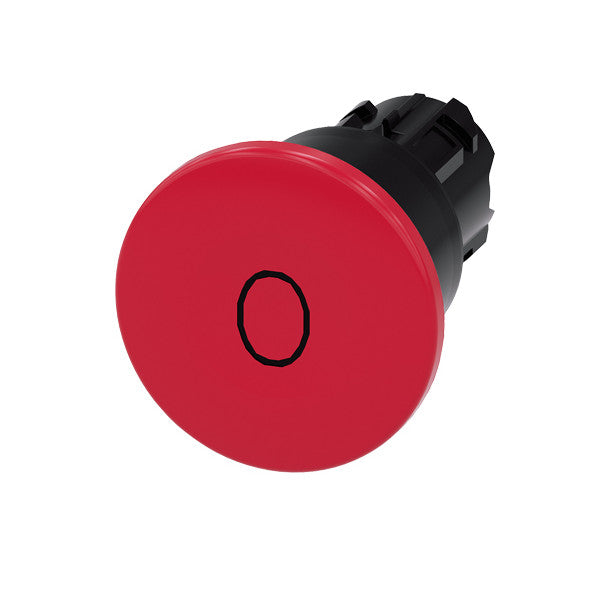 Siemens 3SU1000-1BA20-0AD0 Red Plastic Mushroom Push Button, 22mm, Round, Latching