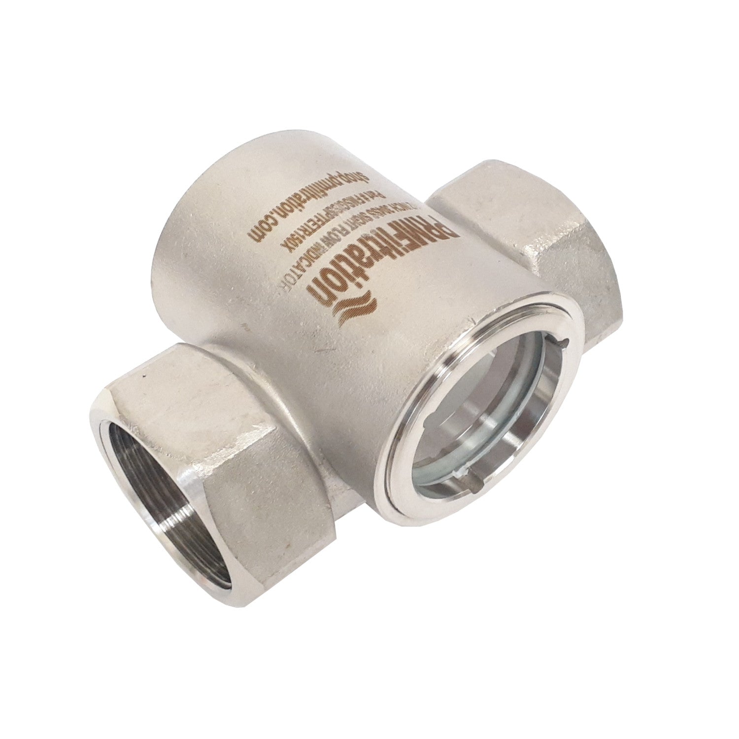 PRM Sight Flow Indicator, 1-1/2 Inch, 304 Stainless Steel, PTFE Seal and Impeller