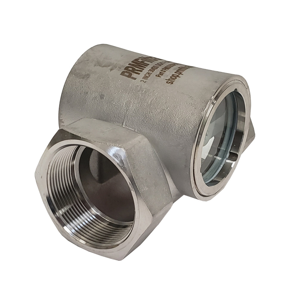 PRM Sight Flow Indicator, 2 Inch, 304 Stainless Steel, PTFE Seal and I