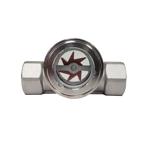 PRM Sight Flow Indicator, 1-1/2 Inch, 316 Stainless Steel, PTFE Seal and Impeller