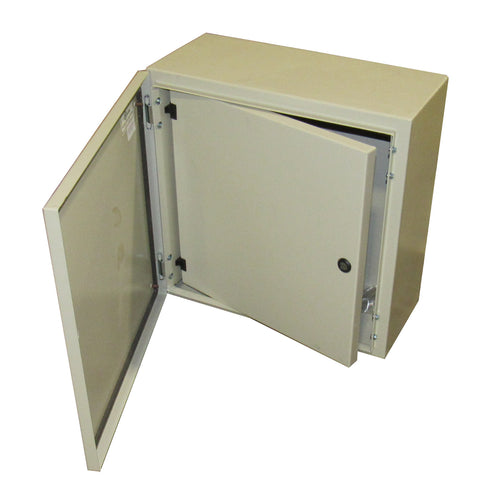 Tecnomatic Panel Enclosure, 20 X 20 X 8 with Dead Front and Back Plate, Powder Coated, 28135-PD