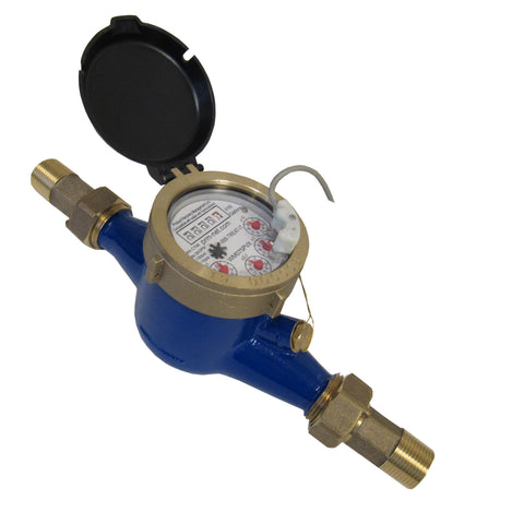 PRM 1/2 Inch Multi-Jet Brass Totalizing Water Meter with Pulse Output