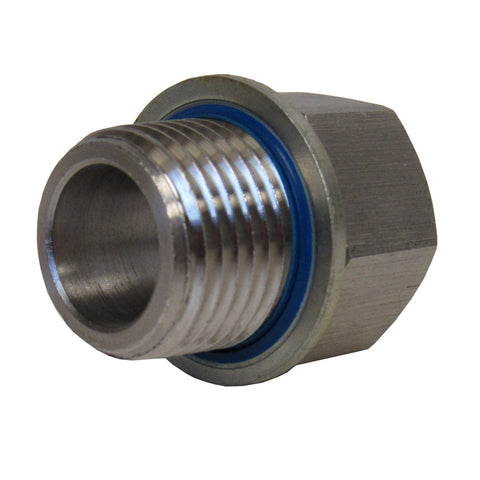 Stainless Steel Adapter, 3/8 Inch NPT Female X 3/8 Inch BSPP Male with Sealing Washer