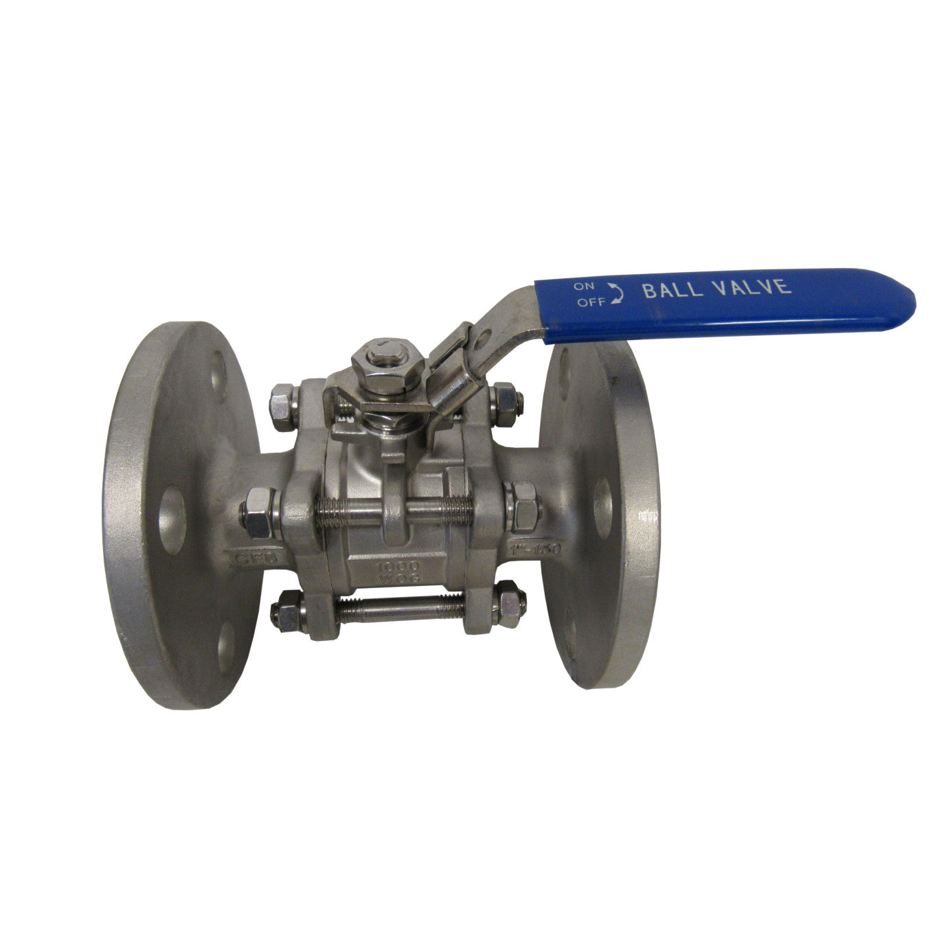 Stainless Steel Full Port Ball Valve, 3 Piece, 150# Flange- 4 Inch