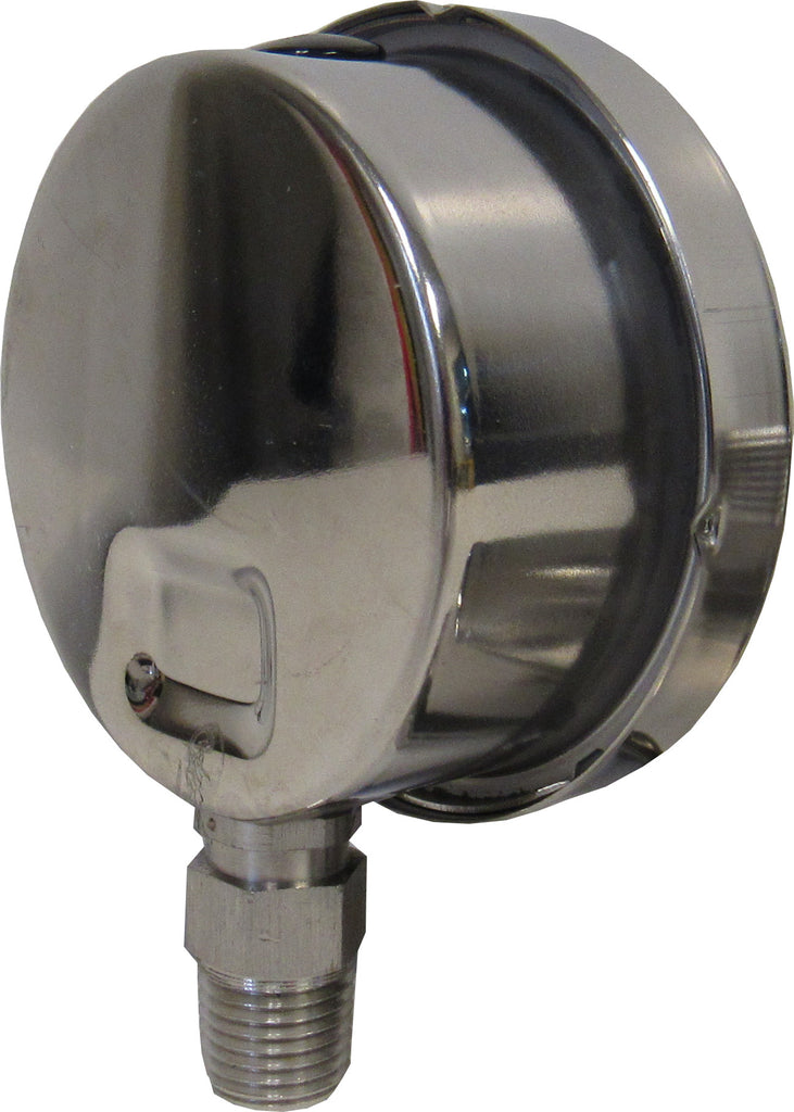PRM 304 Stainless Steel Pressure Gauge With Stainless Steel Internals, 0-50 PSI, 2-1/2 Inch Dial, 1/4 Inch NPT Bottom Mount