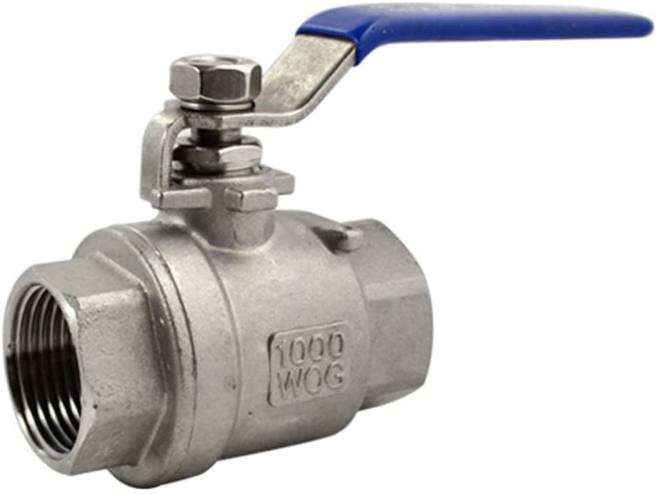 TANA 3/4 Inch Full Port Ball Valve Stainless Steel 304 Heavy Duty for Water, Oil, and Gas with Blue Vinyl Handle (3/4" NPT)