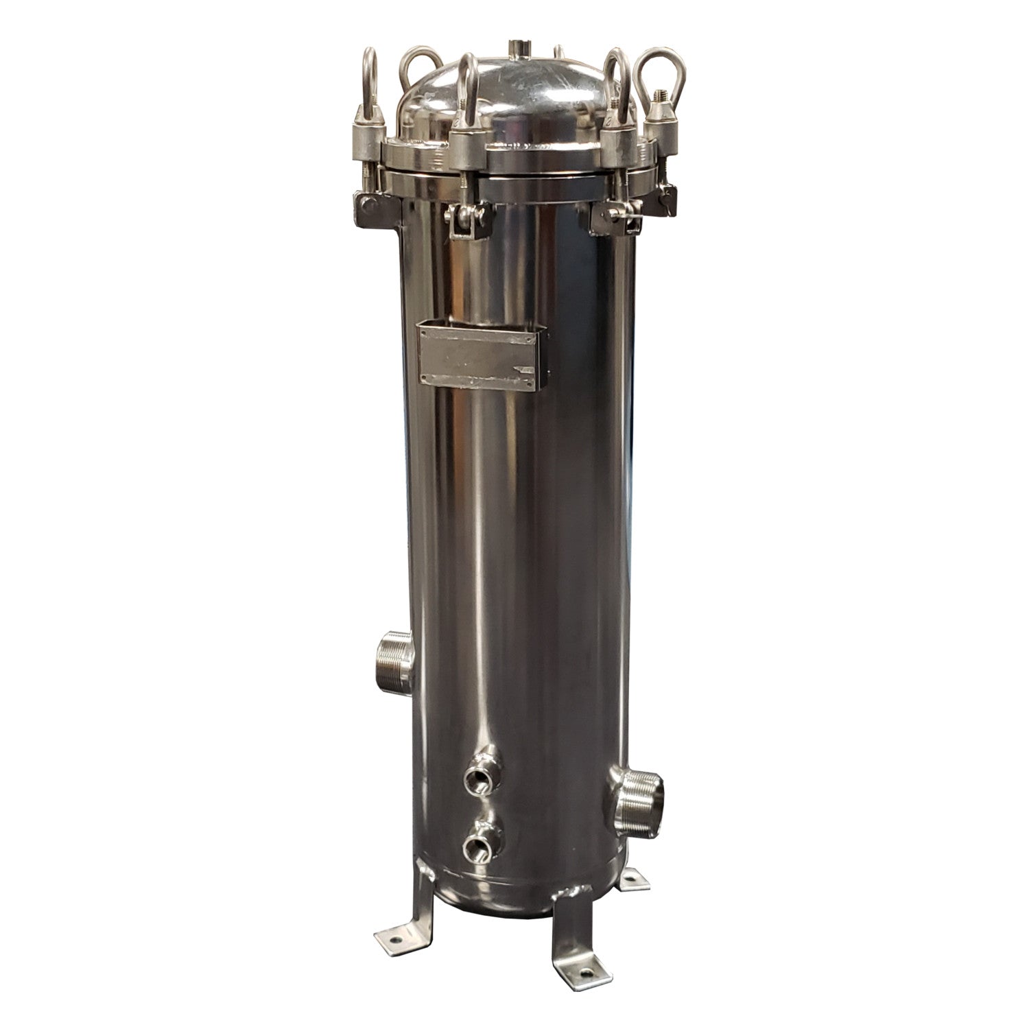 PRM 304 Stainless Steel 7 Cartridge Filter Housing, Uses 20" Cartridges, 2 Inch NPT In/Out