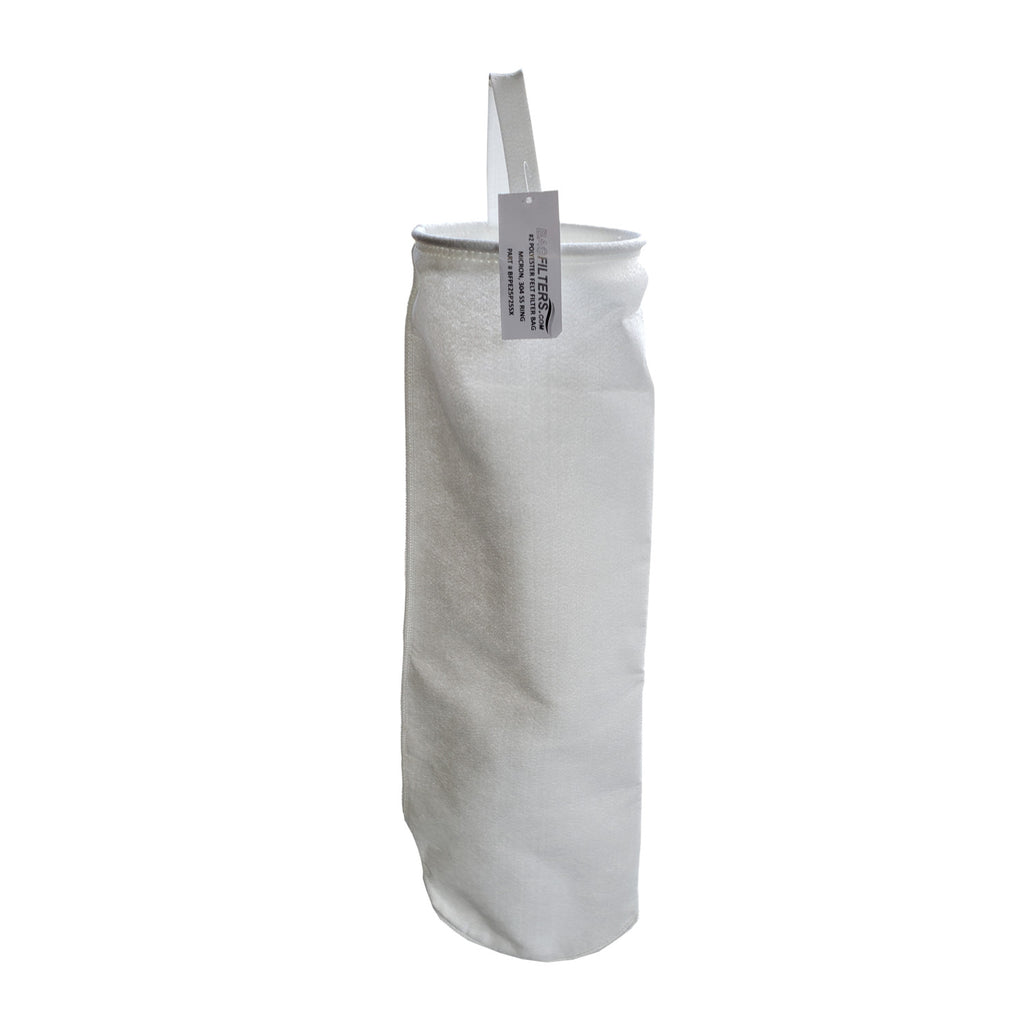 #2 Size 100 Micron Liquid Filter Bags, Polyester Felt, Stainless Steel Ring