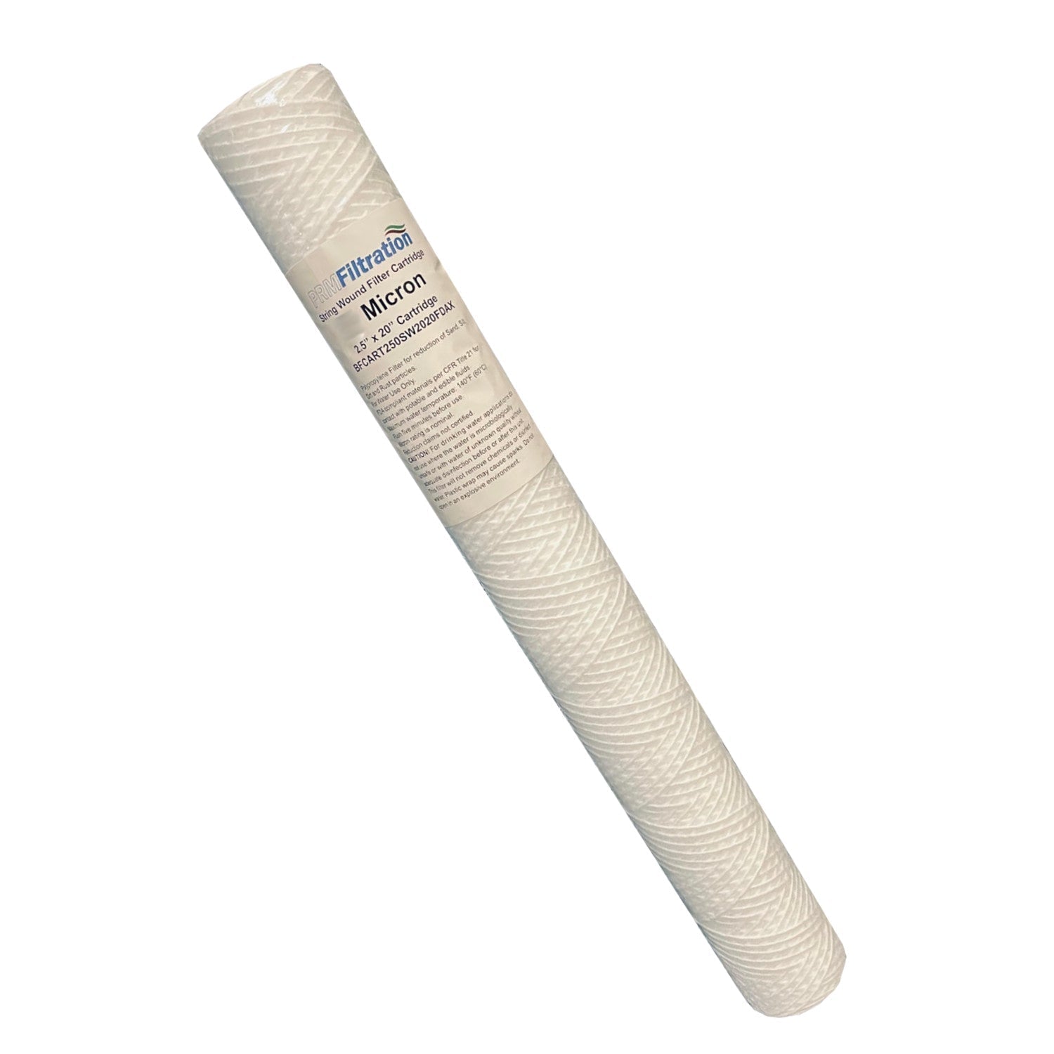 PRMFiltration SW2020 20 Inch x 2.5 Inch 20 Micron String Wound Polypropylene Sediment Filter Cartridges