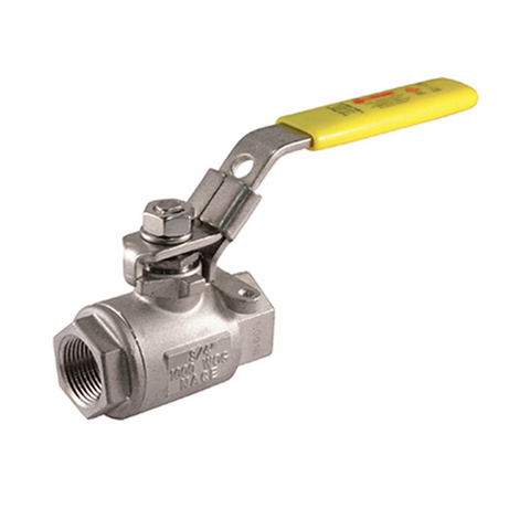 Jomar 100-966 1-1/4 Inch Stainless Steel Ball Valve 2 Piece, Full Port, Threaded Connection, 1000 WOG