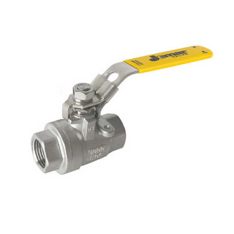 Jomar 100-905 1 Inch Stainless Steel Ball Valve 2 Piece, Full Port, Threaded Connection, 1000 WOG